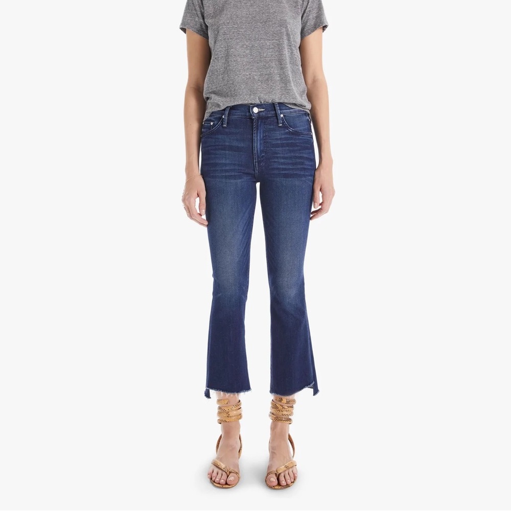 MOTHER jeans, The insider crop step fray, dark wash, size 24